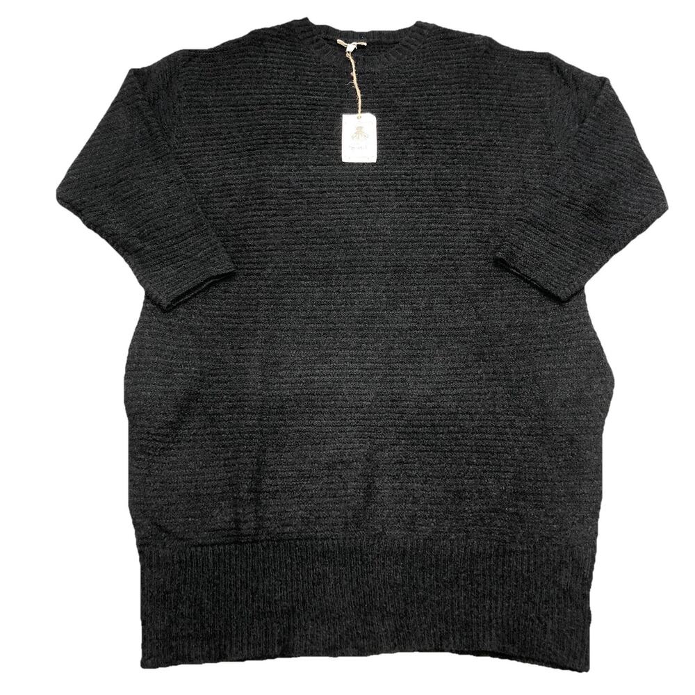 Easel La Women’s Oversized Black Soft Boho Tunic Knit Sweater Dress Size M NWT - Picture 1 of 8